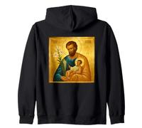 Icona cattolica di San Giuseppe con Cristo Bambino Felpa con Cappuccio