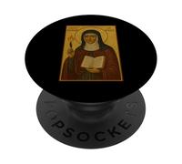 Icona cattolica di Santa Ildegarda di Bingen PopSockets PopGrip Adesivo