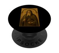 Icona cattolica di Sant'Antonio Abate PopSockets PopGrip Adesivo