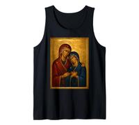 Icona cattolica ortodossa di Sant'Anna e Maria Madre di Dio Canotta