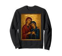 Icona cattolica ortodossa di Sant'Anna e Maria Madre di Dio Felpa