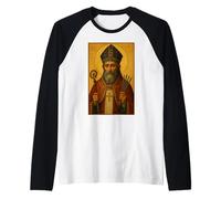 Icona cattolica Romana di San Biagio Maglia con Maniche Raglan