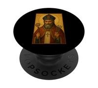 Icona cattolica romana di San Biagio PopSockets PopGrip Adesivo