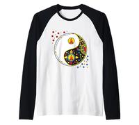 Icona Colorata per Tao-Yin e Yang con Buddha Maglia con Maniche Raglan