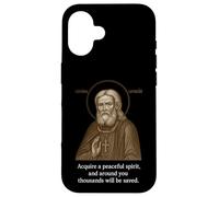 Icona cristiana ortodossa di San Serafino di Sarov Custodia per iPhone 16