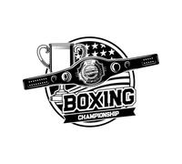 icona del campionato di boxe con cintura da campione Adesivi murali 57.6x86.7cm Diverse opzioni di dimensioni Nero