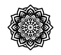 icona del modello mandala in stile glifo Decorazioni murali in vinile 42x42.1cm È possibile modificare e aggiungere informazioni Nero