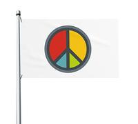 Icona Del Simbolo Della Pace Bandiere Di Benvenuto Con 2 Occhielli Bandiera Da Cortile Resistente Alle Intemperie Bandiere Da Giardino Per Patio Fattoria Interni 90X150Cm