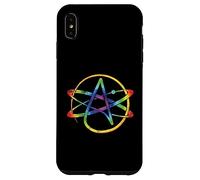 Icona di ateismo colorato, atomo, ateo, religione, logica agnostica. Custodia per iPhone XS Max