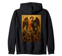 Icona di San Michele l'Arcangelo sconfiggendo Satana Felpa con Cappuccio
