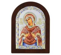 Icona Madonna delle 7 Spade bilaminato colorato Valenti Argenti 22x18 cm