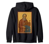 Icona ortodossa del profeta Noè Che Tiene l'Arca Felpa con Cappuccio