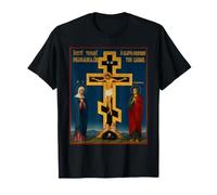 Icona ortodossa della Crocifissione della Theotokos e di San Maglietta
