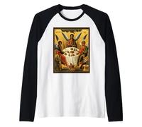 Icona ortodossa della Santissima Trinità Maglia con Maniche Raglan