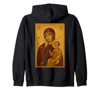 Icona ortodossa della Theotokos e del Bambino Gesù Cristo Felpa con Cappuccio