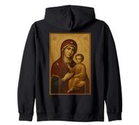 Icona ortodossa della Vergine Maria con Gesù - Theotokos Felpa con Cappuccio
