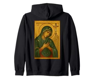 Icona ortodossa della Vergine Maria del Lamento Felpa con Cappuccio