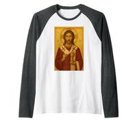 Icona ortodossa di Cristo Eucaristia Maglia con Maniche Raglan