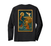 Icona ortodossa di Gesù Che Cammina sulle acque Maglia a Manica