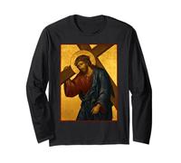 Icona ortodossa di Gesù Cristo Che Porta la Croce Maglia a Manica