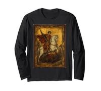 Icona ortodossa di San Giorgio e Il Drago Maglia a Manica