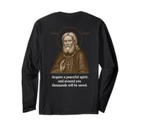 Icona ortodossa di San Serafino di Sarov Maglia a Manica
