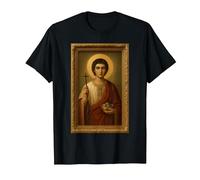 Icona ortodossa di Santo Stefano Protomartire Maglietta, Uomo, Nero, 6XL
