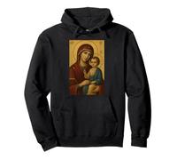 Icona ortodossa di Theotokos - Maria con Gesù Cristo Bambino Felpa con Cappuccio