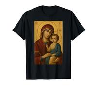 Icona ortodossa di Theotokos - Maria con Gesù Cristo Bambino Maglietta