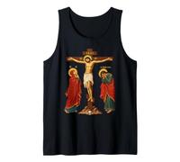 Icona ortodossa Orientale della crocifissione di Gesù Cristo Canotta