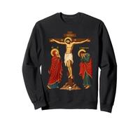 Icona ortodossa Orientale della crocifissione di Gesù Cristo Felpa