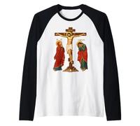 Icona ortodossa Orientale della crocifissione di Gesù Cristo Maglia con Maniche Raglan