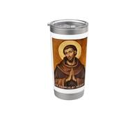 Icona Religiosa San Francesco D'Assisi Bicchiere termico in acciaio inox doppia parete