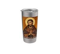 Icona Religiosa San Francesco D'Assisi Bicchiere termico in acciaio inox doppia parete