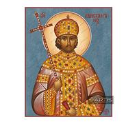 Icona San Costantino Greco Ortodossa (14 x 17 cm)