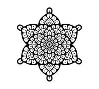icona simbolo mandala Decorazioni murali in vinile 42x47.9cm Non cade Nero