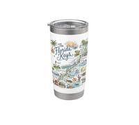 Icone della mappa di Florida Keys, Key West Bicchiere termico in acciaio inox doppia parete
