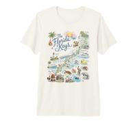 Icone della Mappa di Florida Keys, Key West Maglietta Premium