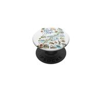 Icone della mappa di Florida Keys, Key West PopSockets PopGrip Adesivo