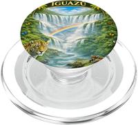 Icone delle cascate dell'Iguazù: fauna selvatica, farfalle e arcobaleni PopSockets PopGrip per MagSafe