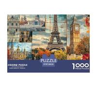Icone di Città Europee Puzzle 1000 Pezzi Gioco di Puzzle 1000 Pezzi Carta per Adulti Architettura Urbana Paesaggio Relax Decorazione Regalo 38x26cm/1000pcs