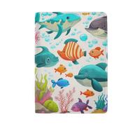 Icone di Natale su bianco passaporto carta copertina passaporto copertine per le donne, Sea Life Bianco