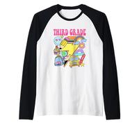 Icone Divertenti di Avventura della Scuola di Terzo Grado Maglia con Maniche Raglan