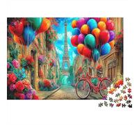 Icone globali - Carta resistente - Palloni su Parigi con Torre Eiffel - Puzzle - Arredamento casa da collezione - 52x38cm/1000 pezzi