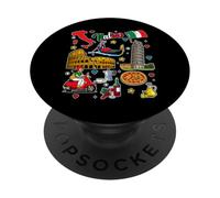 Icone italiane, carino souvenir di viaggio Italia per gli amanti dell'Italia PopSockets PopGrip Adesivo
