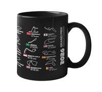 Iconic Coasters Tazza con calendario del Gran Premio 2025 Formula Race Tracks 2025 Stagione Circuito Design Un Regalo