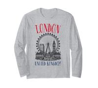 Iconic London Skyline Gran Bretagna Britannico Donne Ragazzi Ragazze Maglia a Manica