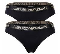 Emporio Armani Iconic Microfiber 2-Pack Brief Underwear, Nero, XS Women's