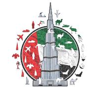 Iconic Puzzle - Burj Khalifa, Collezione monumenti, Puzzle di Legno per Adulti e Bambini, Legno 100% Sostenibile, Taglia M 270 Pezzi