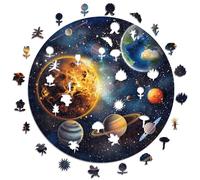 Iconic Puzzles- Armonia Solare Spazio Puzzle in Legno, Colore per Adulti e Bambini, M, 350 PCs, 100% Sostenibile